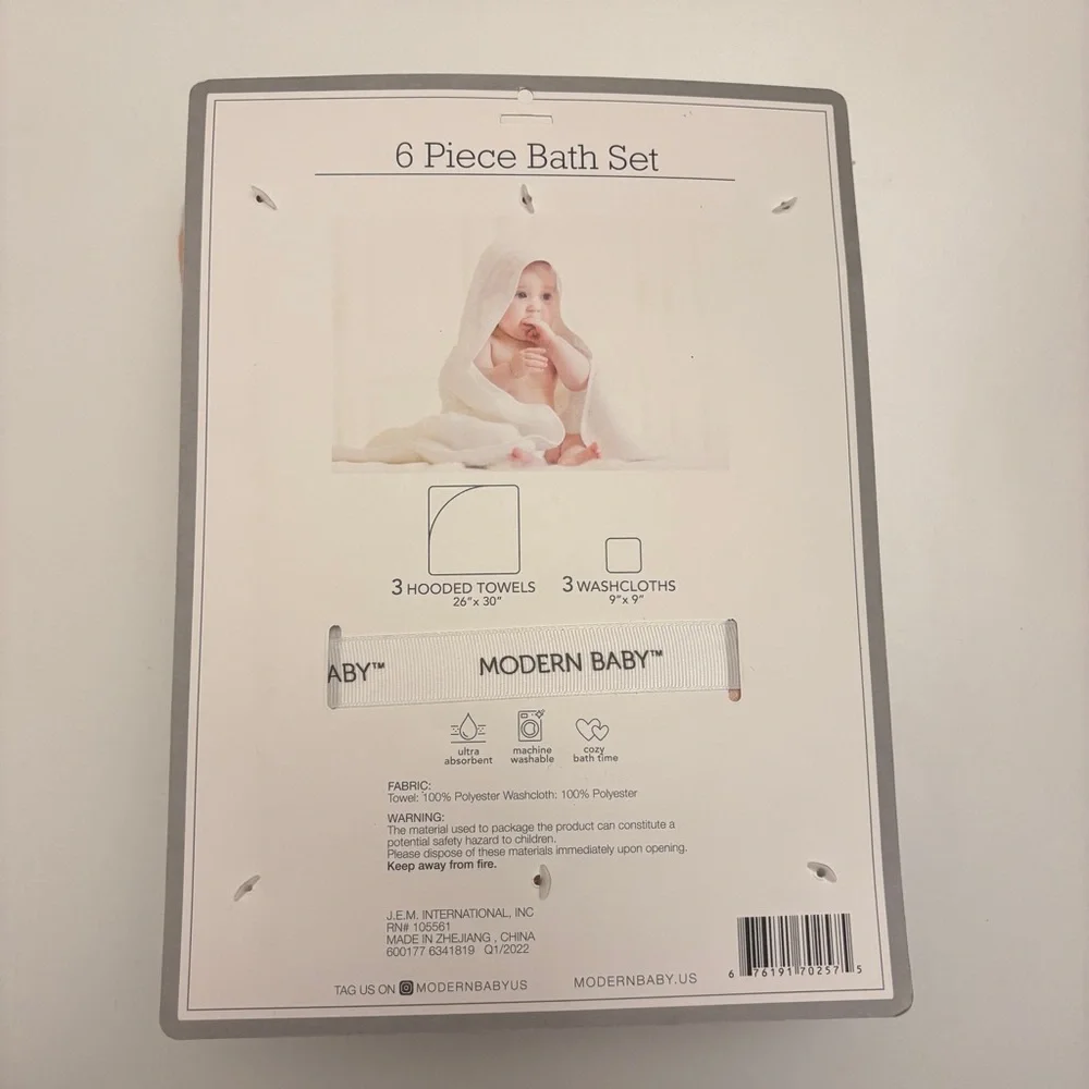 Baby Girl Bath Hooded Bath Towels Set